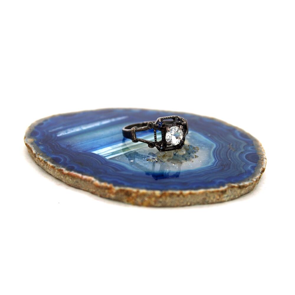 Lind Sterling Silver Art Deco Style Cubic Zirconia Ring